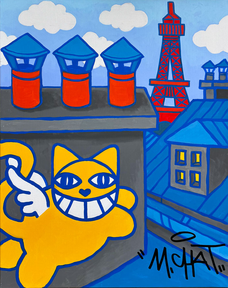 Chat ail� sur les toits parisiens, 2024